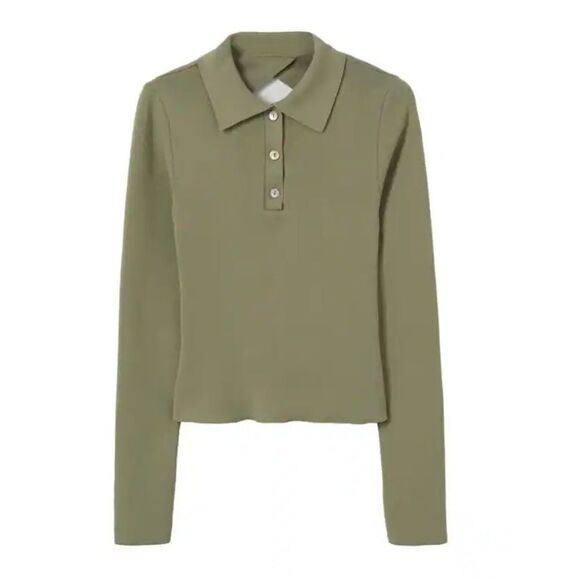 Mango Knit Polo Shirt Open Back New - Picture 5 of 9